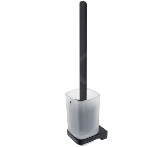 Nimco Maya - Brosse de toilette murale avec support, verre dépoli/noir mat MAC 29094CN-HR-90 (1/2)