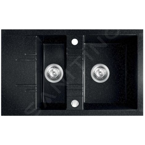 Novaservis - Evier double en granit 79x48 cm, graphite DRGM3/48/79HA (1/2)