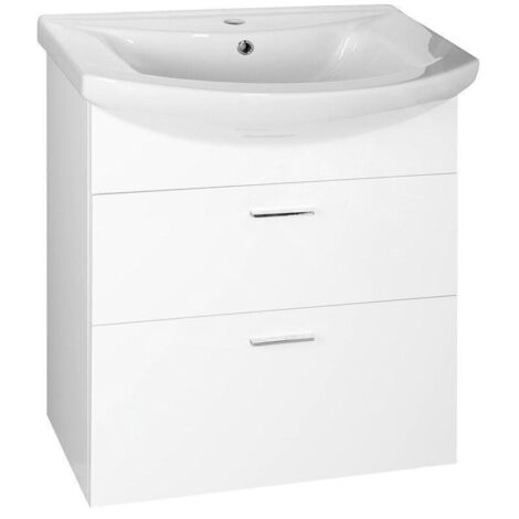 Aqualine Zoja - Meuble lavabo 615x740x320 mm, blanc 51061A (1/4)