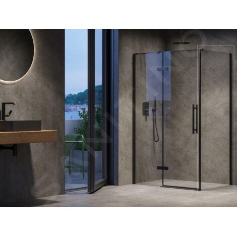 Ravak Cool - Paroi de douche, 100x195 cm, noir/verre clair X9VVA0300Z1 (1/2)
