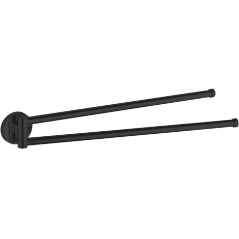 Aqualine Samba - Porte-serviettes double, pivotant, longueur 47 cm, noir SB221 (1/2)