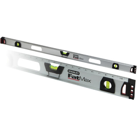 Stanley – Niveau à bulle magnétique 120 cm – Corps en aluminium ultra-résistant – Semelle magnétique pour surfaces métalliques – Précision ±0,5 mm/m