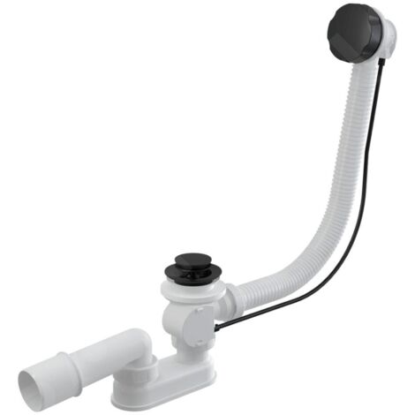 Alca - Kit vidange et trop-plein pour baignoire, longueur 1200 mm, noir mat A55BLACK-120 (1/2)