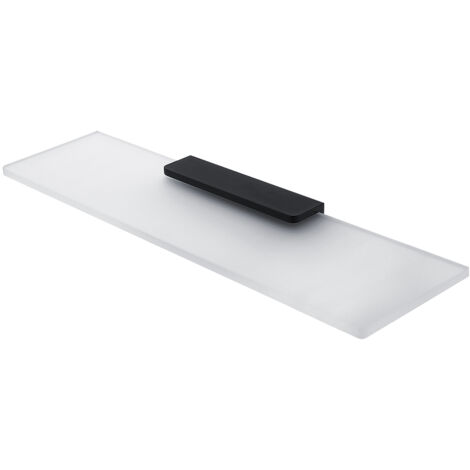 Tablette Verre Satiné L.50 Cm, Avec Fixation Noire Mate, Maya Nimco (1/5)