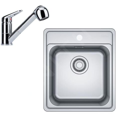 Franke - Set de cuisine N89, évier en inox BCX 610-42 + robinet FC 9547.031, chrome 101.0700.672 (1/4)