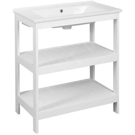 Aqualine Etide - Meuble lavabo 715x850x440 mm, blanc mat ET720 (1/5)
