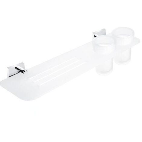 Nimco Keira - Tablette IXI avec trous fraisés, 500 mm, avec verres, verre dépoli/chrome KE X350-58DW-26 (1/2)
