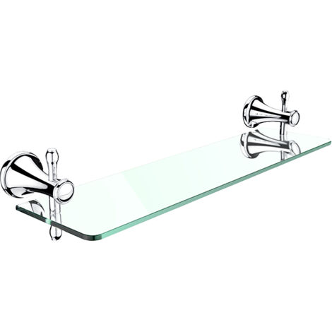 Tablette Verre Transparant L.50 Cm, Avec Fixation Chrome - Antique Salle De Bains Rétro Nimco (1/2)