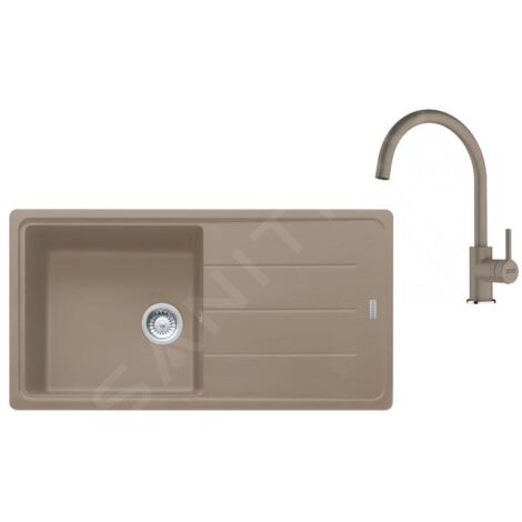 Franke - Set de cuisine G280KA, évier en fragranit BFG 611 et robinetterie FC 6018.424, cachemire 114.0700.810 (1/4)