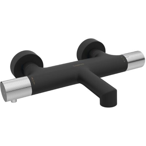 Sapho Solaris - Mitigeur thermostatique de baignoire, noir mat/chrome WD010BC (1/5)
