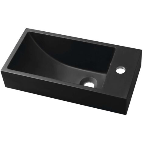 ARIANA Lave-vaisselle en marbre de culture 50x25cm, droit, noir mat (1/4)