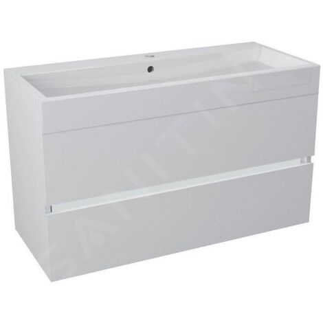 Sapho Composition - Meuble-vasque, 986x500x413 mm, blanc LA101 (1/5)