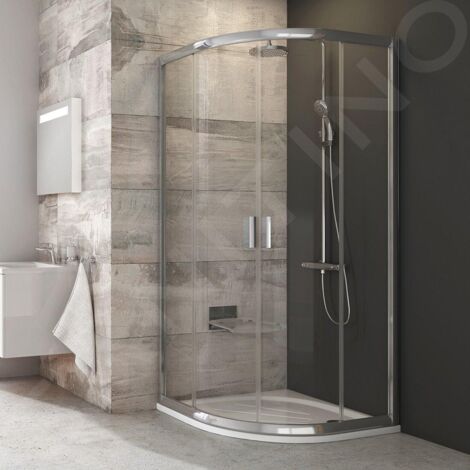 Ravak Blix - Cabine de douche carrée en quatre parties, 780-800 mm, aluminium brillant/verre transparent 3B240C00Z1 (1/5)