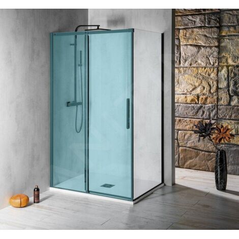 Polysan Altis Line - Paroi solide Black, 800 cm, noir mat/verre clair AL5912B (1/3)