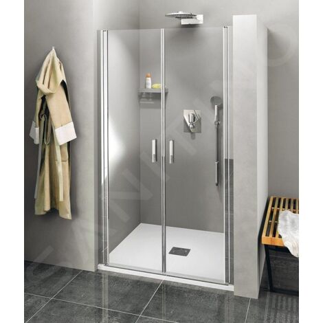 Polysan Zoom Line - Porte de douche à deux battants 1000 mm, aluminium poli/verre clair ZL1710 (1/3)