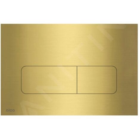 Alcadrain WC - Plaque de commande MOON-BRASS en laiton et acier inoxydable (1/2)