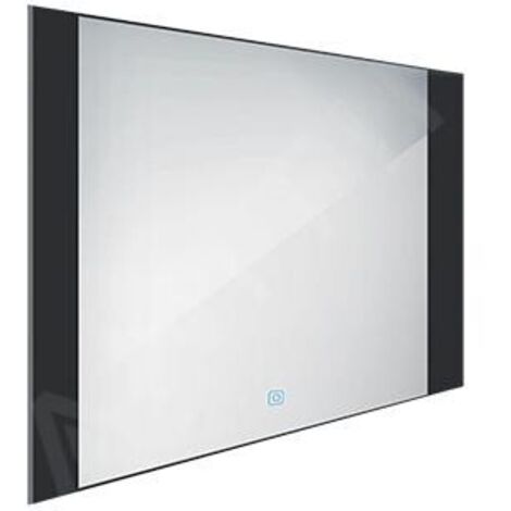 Nimco - Miroir avec lumière LED, 80x60 cm, capteur tactile, aluminium/noir ZPC 41003V-90 (1/5)