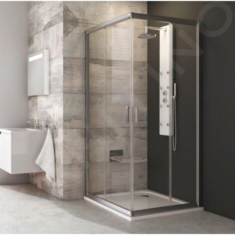Ravak Blix - Cabine de douche 4 éléments BLRV2-80, 780-800 mm, satin/verre clair 1LV40U00Z1 (1/5)