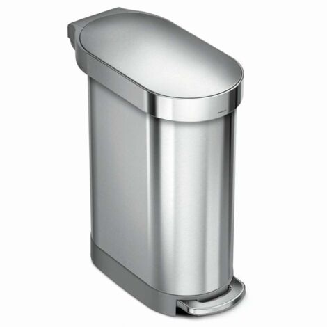 Simplehuman - Poubelle 45 l Slim, inox brossé CW2044 (1/5)