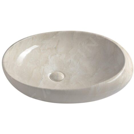 Sapho Dalma - Vasque à poser 680x440 mm, sans trop-plein, sans trou pour robinet, marfil MM327 (1/4)