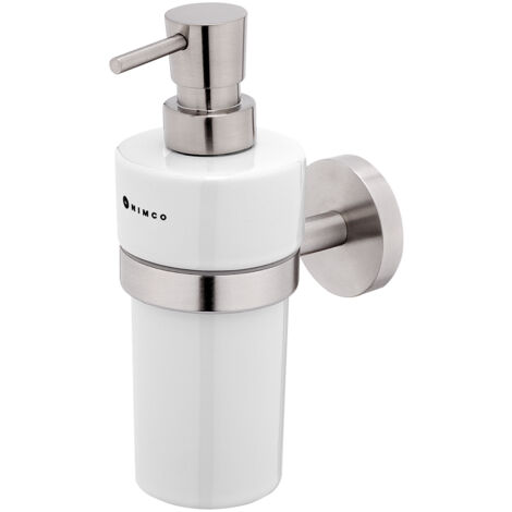 Céramique Distributeur De Savon, Avec Fixation Inox brossé, UNIX Nimco (1/2)