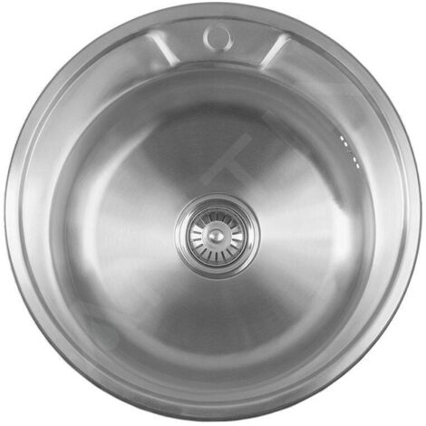 Aqualine Éviers - Evier, diamètre 510 mm, acier inoxydable AQ051B (1/5)