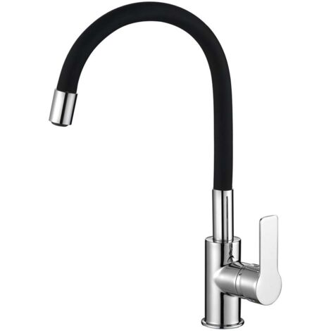 Aqualine Lore - Robinet d’évier avec bras flexible, noir/chrome 1106-70 (1/2)