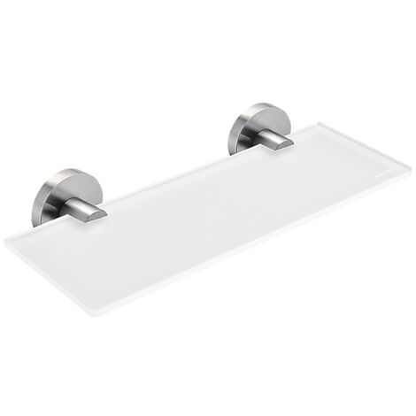 Tablette Verre L.30 Cm, Avec Fixation Inox Brossé, Unix Nimco (1/4)