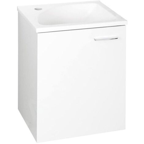 Aqualine Zoja - Meuble lavabo 400x500x320 mm, 1 porte, blanc 51048A (1/2)