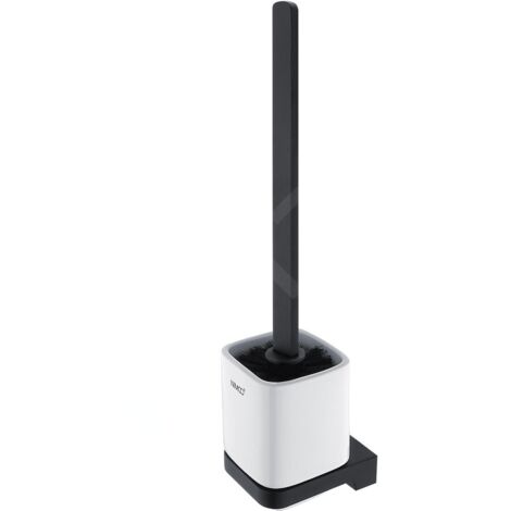 Nimco Maya - Brosse de toilette murale avec support, céramique blanche/noir mat MAC 29094KN-HR-90 (1/2)