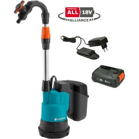 GARDENA Pompe pour collecteur d'eau de pluie 2000/2 18V POWER FOR ALL. Prête à l'emploi avec outil, batterie et chargeur inclus. (14602-20) (1/5)