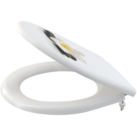 Alca Toiletzittingen - Siège de toilette, Softclose, blanc/fleuri A604 FLOWER (1/3)