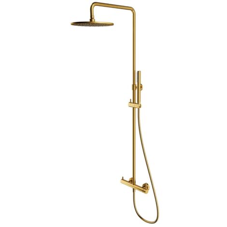 OMNIRES Y - Set de douche avec mitigeur, diamètre 25 cm, or brossé Y1244MGLB