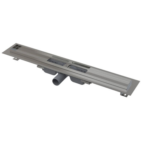 Alca - Caniveau de douche Low 95 cm, avec rebord pour grille perforée, inox APZ101-950 (1/2)