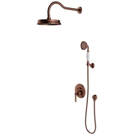 OMNIRES Armance - Set de douche avec mitigeur encastré, avec corps d’encastrement, diamètre 22,5 cm, cuivre brossé SYSAM10ORB
