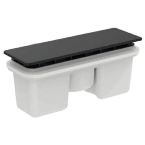 Ideal Standard – Bonde de douche rectangulaire 40mm – Finition noir mat – Évacuation 37L/min – Compatible receveurs UltraFlat New