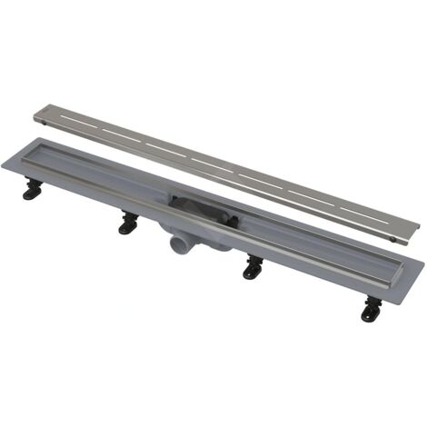 Alca - Bac à douche Simple 65 cm, avec rebord en acier inoxydable, avec grille, tapis en acier inoxydable APZ18-650M (1/3)