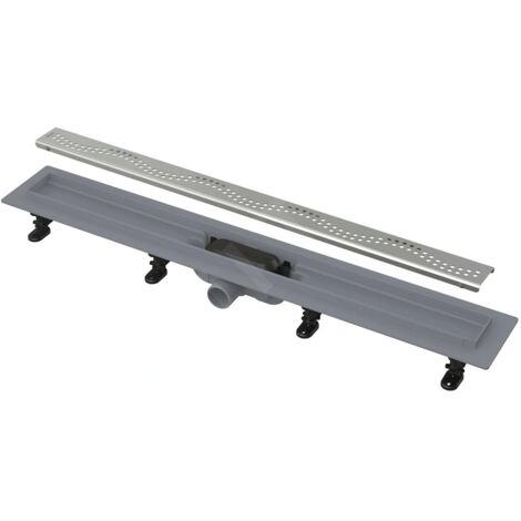 Alca - Bac à douche Simple 55 cm, avec bord pour grille perforée, grille incluse, tapis en acier inoxydable APZ10-550M (1/3)