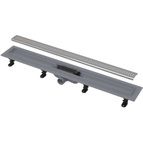 Alca - Bac à douche Simple 55 cm, avec bord pour grille perforée, grille incluse, tapis en acier inoxydable APZ9-550M (1/3)