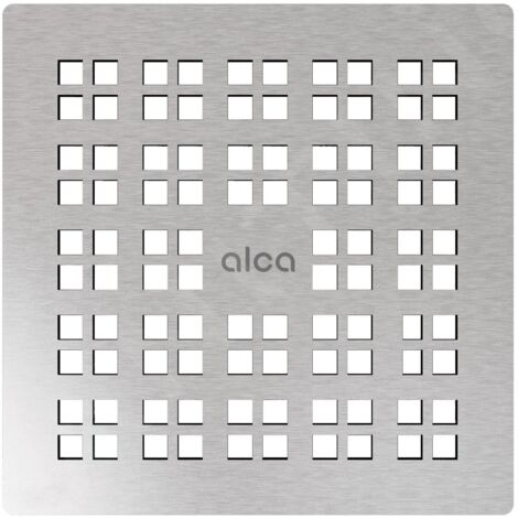 AlcaDrain bouchon en rouille pour drain de sol en acier inoxydable 102×102 mm, finition mate en acier inoxydable (1/2)