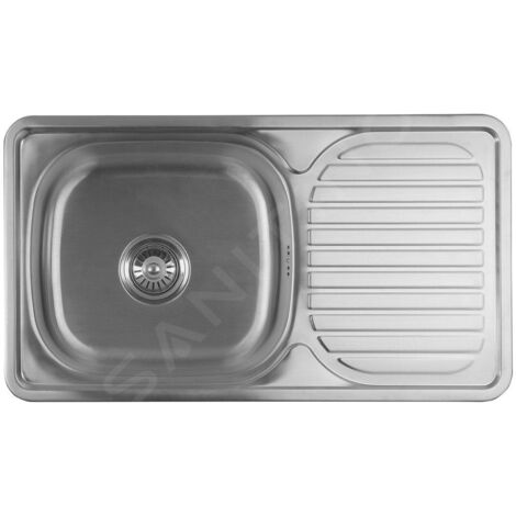 Aqualine - Evier 76x42 cm, acier inoxydable AQ7642B (1/5)