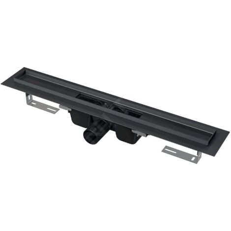 Alca - Bac à douche 55 cm, avec bord pour grille perforée, noir mat APZ1BLACK-550 (1/3)