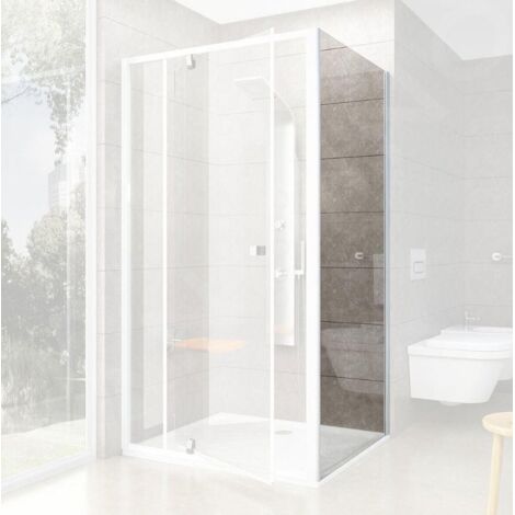 Ravak Pivot - Paroi de douche fixe PPS-80, 770-795 mm, blanc/verre clair 90G40100Z1 (1/4)