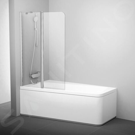 Ravak 10° - Paroi de baignoire en deux parties 10CVS2, gauche, 990x1500 mm, aluminium brillant/verre transparent 7QLA0C03Z1 (1/3)