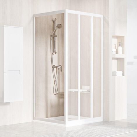 Ravak Supernova - Paroi de douche APSS-80, 770-805 mm, blanc/verre clair 940401R2Z1 (1/4)