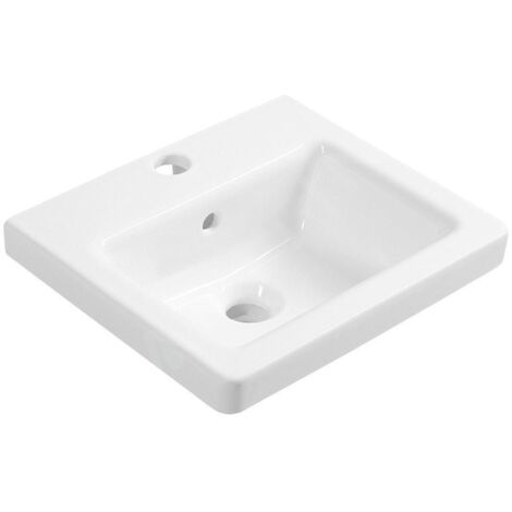 Sapho City - Lavabo à encastrer 400x350 mm, avec 1 trou pour robinetterie, blanc KE040