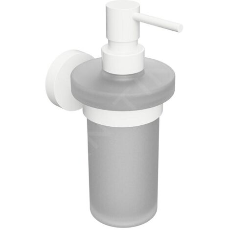 Sapho X-Round - Distributeur de savon avec support, verre dépoli / blanc XR101W (1/2)