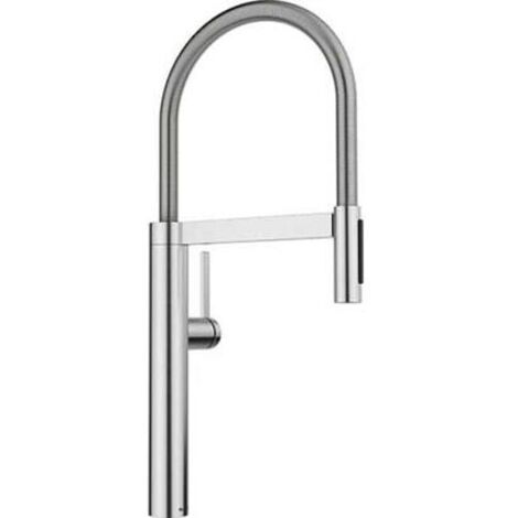 Blanco Culina S - Mitigeur d’évier avec bras flexible et douchette, acier 527463 (1/3)