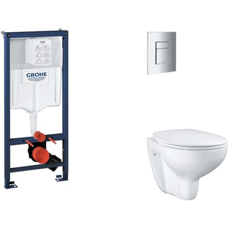 Grohe Rapid SL - Set bâti-support, cuvette, abattant SoftClose, plaque de déclenchement Skate Cosmopolitan, chrome SANI11BB2113