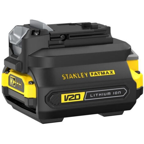 Stanley – Adaptateur 18V pour batteries V20 – Compatible avec outils 18V – Utilisation avec batteries 1,5Ah et 2,0Ah – Technologie FATMAX
